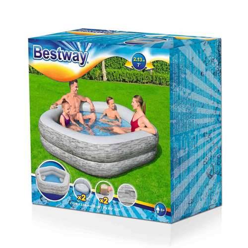 Bazen na napuhavanje Bestway Siva 213 x 206 x 53 cm Cijena