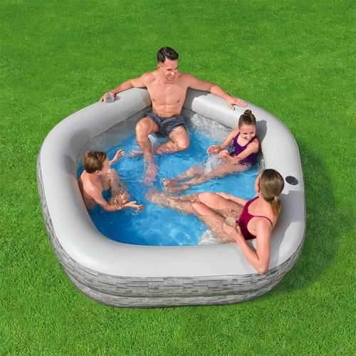 Bazen na napuhavanje Bestway Siva 213 x 206 x 53 cm Cijena