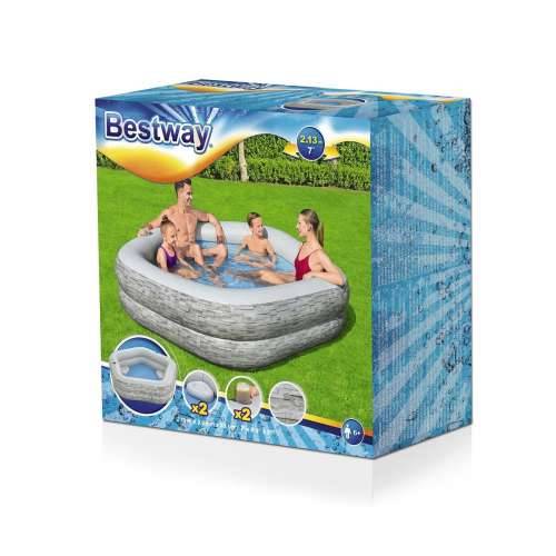 Bazen na napuhavanje Bestway Siva 213 x 206 x 53 cm Cijena