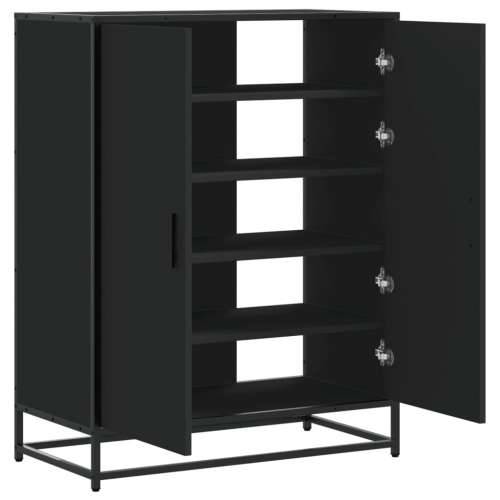 Ormarić za cipele crni 75x38x97,5 cm Konstruirano drvo i metal - Crna 1 Cijena
