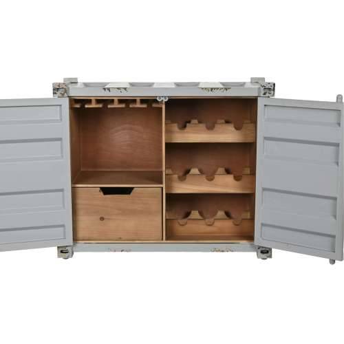 Stalak za boce Home ESPRIT Siva Nebesko plava 77 x 41 x 64 cm Cijena