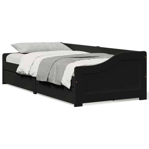 Dnevni krevet s 2 ladice bez madraca “IRUN” crni 90x200 cm - Crna Cijena