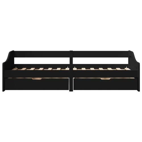 Dnevni krevet s 2 ladice bez madraca “IRUN” crni 90x200 cm - Crna Cijena