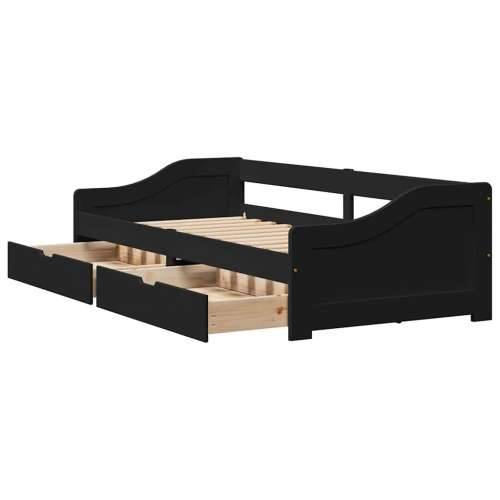 Dnevni krevet s 2 ladice bez madraca “IRUN” crni 90x200 cm - Crna Cijena
