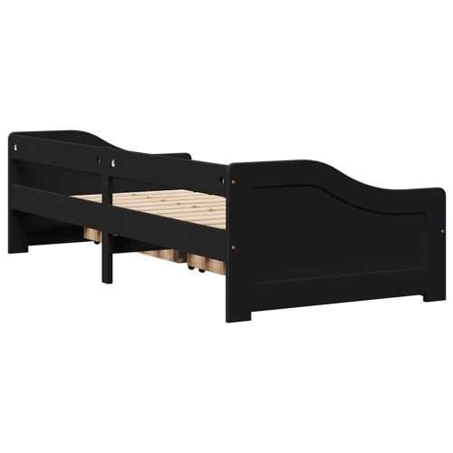 Dnevni krevet s 2 ladice bez madraca “IRUN” crni 90x200 cm - Crna Cijena