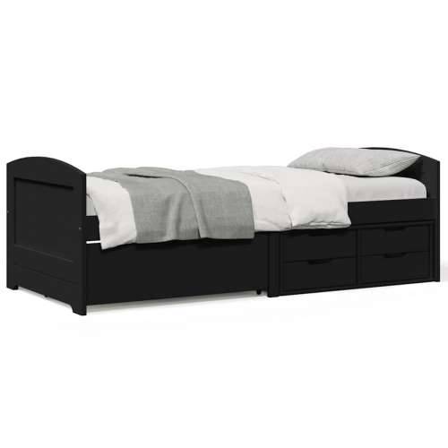 Dnevni krevet s 5 ladica bez madraca “IRUN” crni 90x200 cm - Crna Cijena