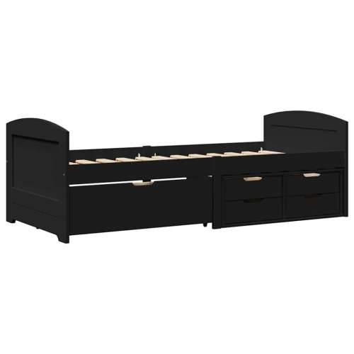 Dnevni krevet s 5 ladica bez madraca “IRUN” crni 90x200 cm - Crna Cijena
