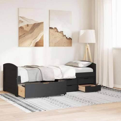 Dnevni krevet s 5 ladica bez madraca “IRUN” crni 90x200 cm - Crna Cijena
