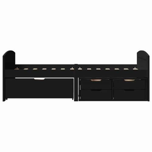 Dnevni krevet s 5 ladica bez madraca “IRUN” crni 90x200 cm - Crna Cijena