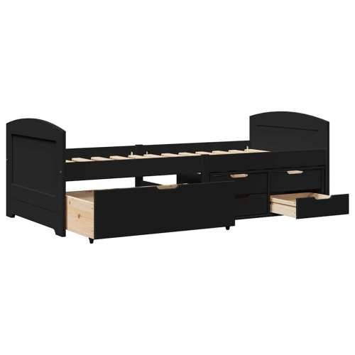 Dnevni krevet s 5 ladica bez madraca “IRUN” crni 90x200 cm - Crna Cijena