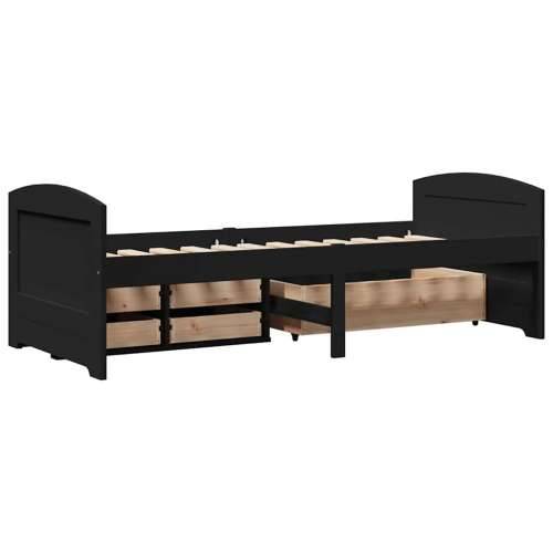 Dnevni krevet s 5 ladica bez madraca “IRUN” crni 90x200 cm - Crna Cijena