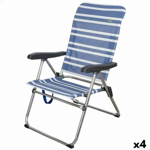 Stolica za za plažu Aktive Mykonos Plava 47 x 93 x 63 cm (4 kom.) Cijena