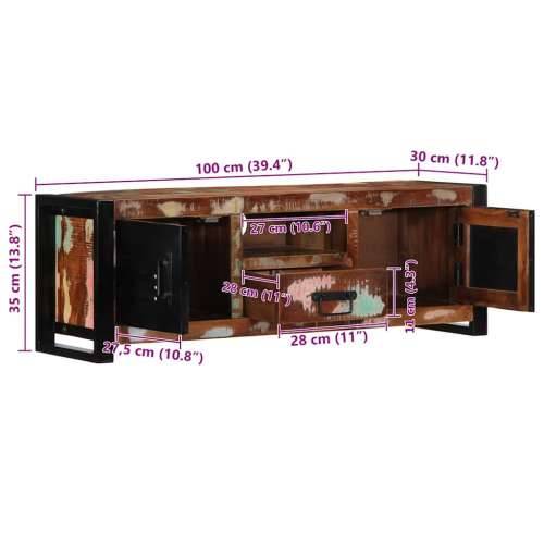 TV ormarić 100x30x35 cm Obrađeno puno drvo - 1 masivno obnovljeno drvo Cijena