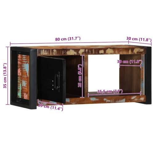 TV ormarić 80x30x35 cm Obrađeno puno drvo - 1 masivno obnovljeno drvo Cijena