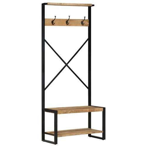 Stalak za odjeću 80x40x190 cm Puno grubo drvo Mango - Smeđa 1 Cijena