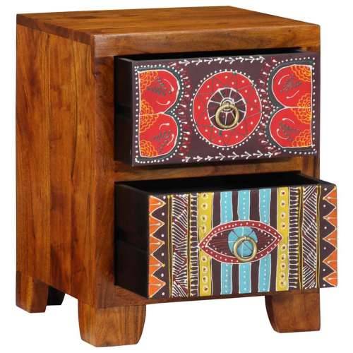 Noćni ormarić 35x35x45 cm puno drvo bagrem - 1 Cijena