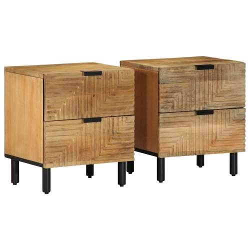 Noćni ormarići 2 kom smeđi 40x33x46 cm Puno drvo Mango - 2 drvo manga Cijena