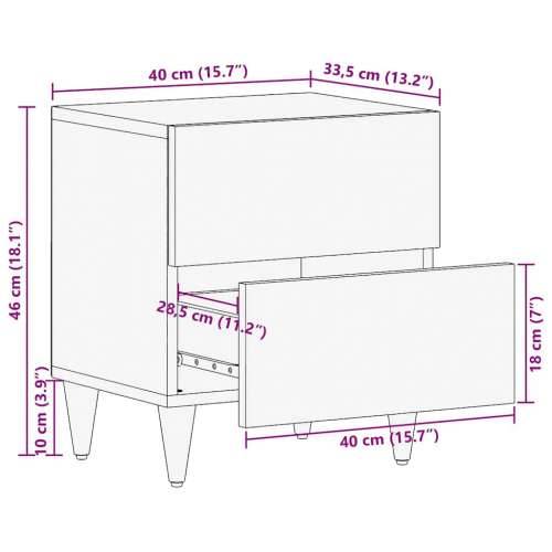 Noćni ormarići 2 kom 40x33,5x46 cm Puno drvo Mango - 2 Cijena