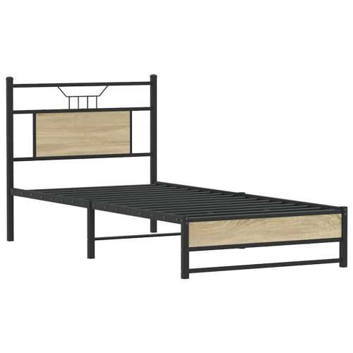 Okvir kreveta bez madraca boja hrasta sonome 80 x 200 cm drveni - sonoma hrast 80 x 200 cm s uzglavljem i dvostrukim niskim podn Cijena