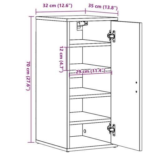 Ormarić za cipele Artisan hrast 32x35x70 cm izrađeno drvo - hrast artisan 32 x 35 x 70 cm 1 shoe cabinet with door Cijena