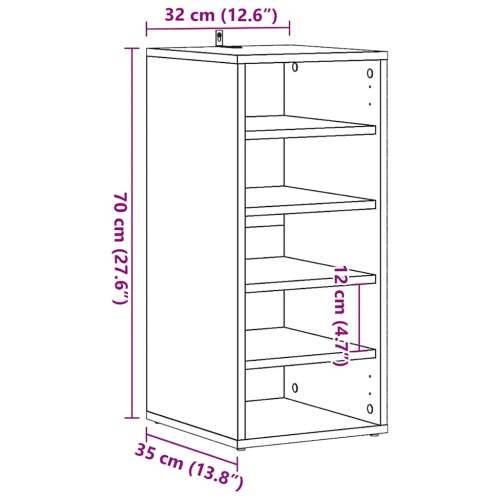 Ormarić za cipele Artisan hrast 32x35x70 cm izrađeno drvo - hrast artisan 31.5 x 35 x 70 cm 1 shoe cabinet without door Cijena