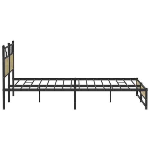 Metalni okvir kreveta bez madraca boja hrasta sonome 193x203 cm - sonoma hrast 193 x 203 cm s uzglavljem i dvostrukim niskim pod Cijena