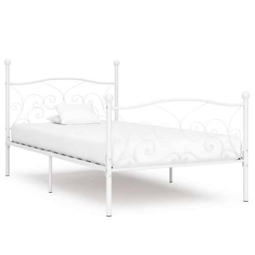 Okvir za krevet s podnicama bijeli metalni 90 x 200 cm Cijena