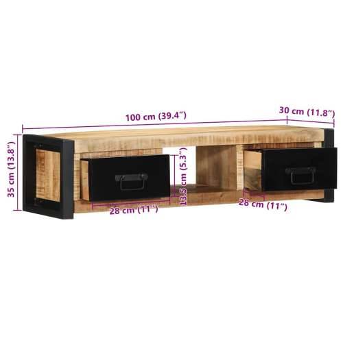 TV ormarić 100x30x25 cm Puno grubo drvo Mango - Crna i smeđa 1 Grubo masivno drvo manga Cijena