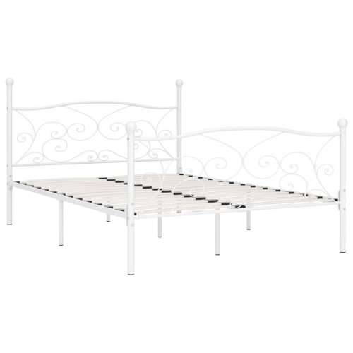Okvir za krevet s podnicama bijeli metalni 120 x 200 cm Cijena