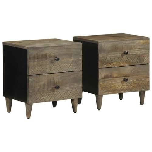 Noćni ormarići 2 kom svijetlo sivi 40x33x46 cm Puno drvo Mango - 2 Cijena
