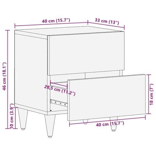 Noćni ormarići 2 kom svijetlo sivi 40x33x46 cm Puno drvo Mango - 2 Cijena