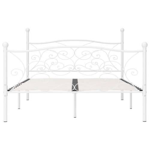 Okvir za krevet s podnicama bijeli metalni 140 x 200 cm Cijena
