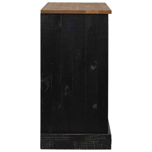 Komoda HALDEN 2 klizna vrata crna 112x40x80 cm puno drvo - Crna 1 Cijena