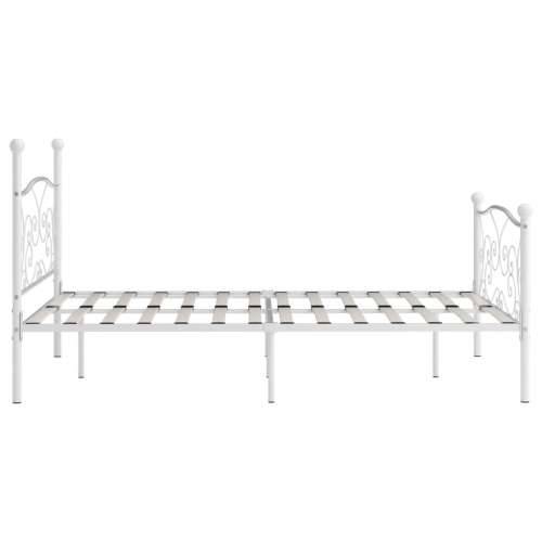 Okvir za krevet s podnicama bijeli metalni 160 x 200 cm Cijena