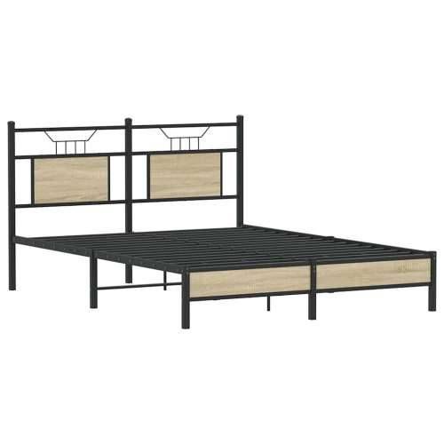 Okvir kreveta bez madraca boja hrasta sonome 150x200 cm drveni - sonoma hrast 150 x 200 cm s uzglavljem i niskim podnožjem Cijena