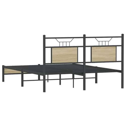 Okvir kreveta bez madraca boja hrasta sonome 150x200 cm drveni - sonoma hrast 150 x 200 cm s uzglavljem i niskim podnožjem Cijena