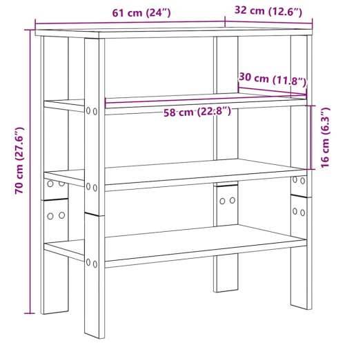 Stalak za cipele bijeli 61x32x70 cm izrađeno drvo - Bijela 1 70 cm Cijena