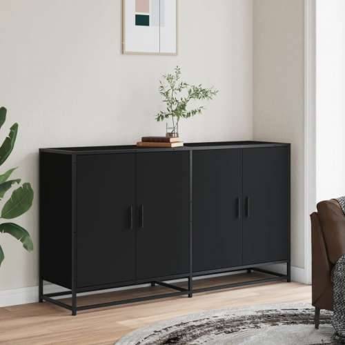 Komoda crna 134x35x76 cm Konstruirano drvo - Crna 1 Cijena