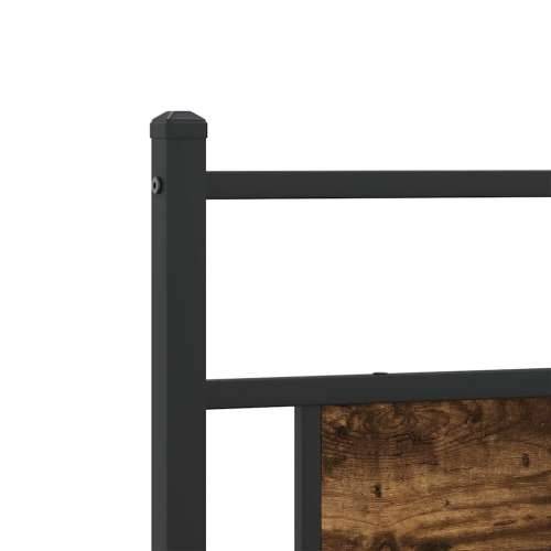 Metalni okvir kreveta bez madraca boja hrasta 200x200 cm - Dimljeni hrast 200 x 200 cm s uzglavljem i podnožjem Cijena