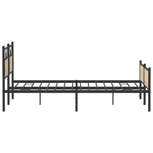 Metalni okvir kreveta bez madraca boja hrasta sonome 183x213 cm - sonoma hrast 183 x 213 cm s uzglavljem i visokim podnožjem Cijena