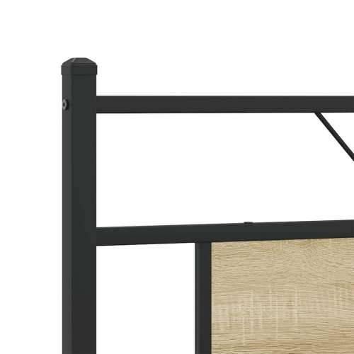 Metalni okvir kreveta bez madraca boja hrasta sonome 183x213 cm - sonoma hrast 183 x 213 cm s uzglavljem i visokim podnožjem Cijena