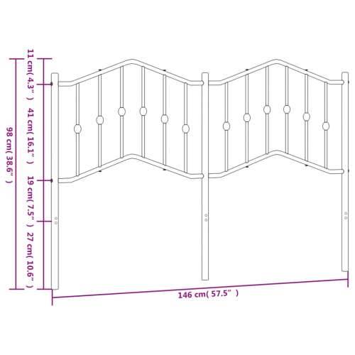 Metalno uzglavlje crno 140 cm - Crna 140 cm 1 Cijena