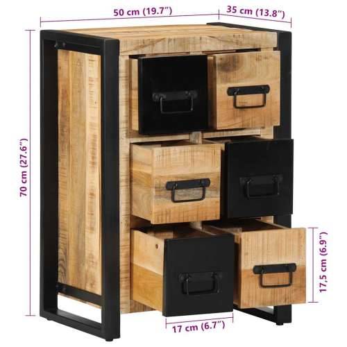 Komoda 50x35x70 cm Puno grubo drvo Mango - Crna i smeđa 1 Grubo masivno drvo manga Cijena