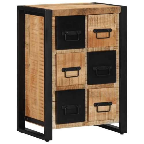 Komoda 50x35x70 cm Puno grubo drvo Mango - Crna i smeđa 1 Grubo masivno drvo manga Cijena