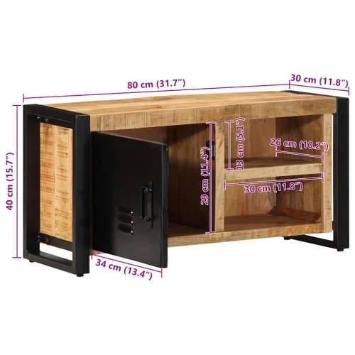 TV ormarić 80x30x40 cm Puno grubo drvo Mango - 1 Grubo masivno drvo manga Cijena