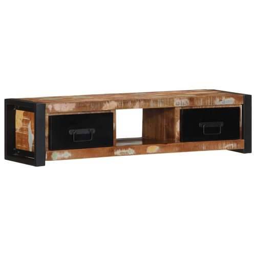 TV ormarić 100x30x25 cm Obrađeno puno drvo - Crna i smeđa 1 masivno obnovljeno drvo Cijena