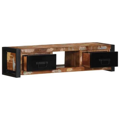 TV ormarić 100x30x25 cm Obrađeno puno drvo - Crna i smeđa 1 masivno obnovljeno drvo Cijena