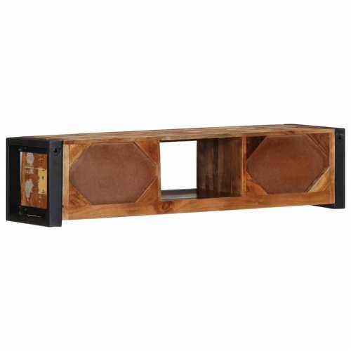 TV ormarić 100x30x25 cm Obrađeno puno drvo - Crna i smeđa 1 masivno obnovljeno drvo Cijena