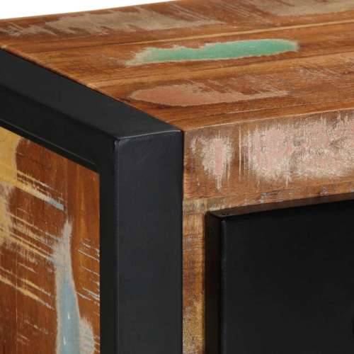 TV ormarić 100x30x25 cm Obrađeno puno drvo - Crna i smeđa 1 masivno obnovljeno drvo Cijena
