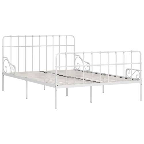 Okvir za krevet s podnicama bijeli metalni 120 x 200 cm Bijela 120 x 200 cm Cijena